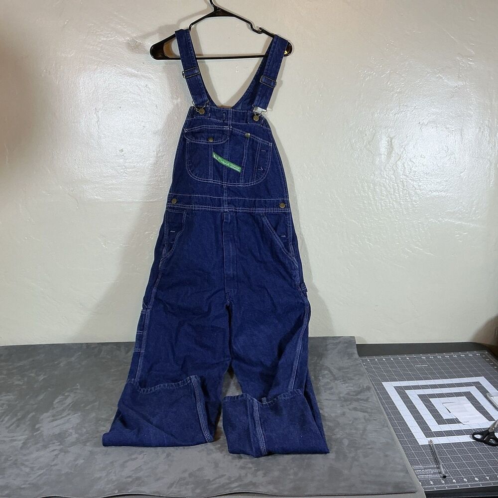 Key 36x34 Denim Overalls Mens Work Clothing Dark Indigo Classic 100 Cotton